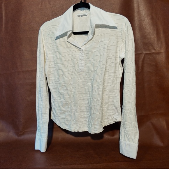 RAYE Cream Textured Button Down Shirt - Picture 1 of 3